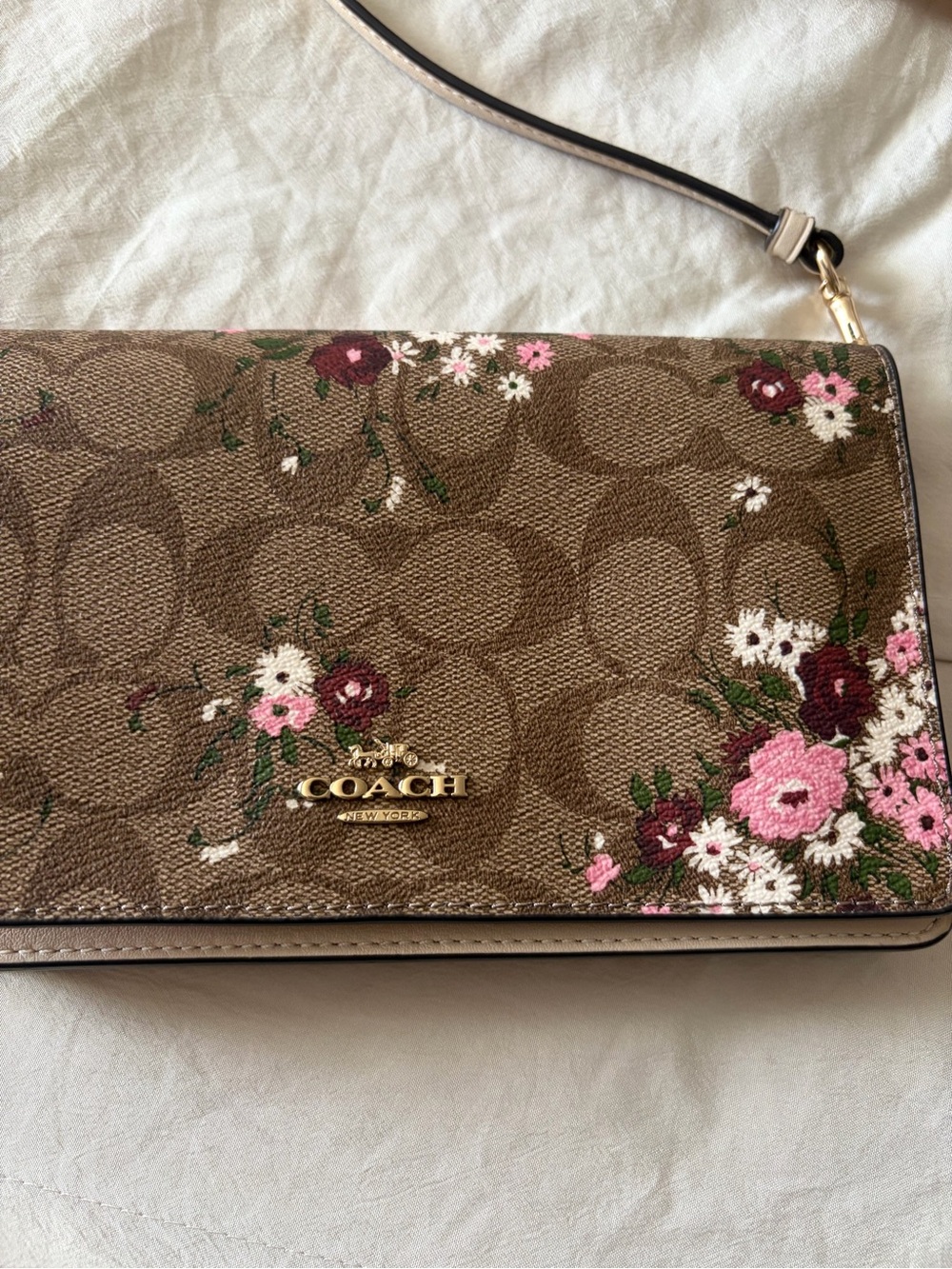 Coach Brown Signature Floral Crossbody with Pink Accents - Picture 5 of 5